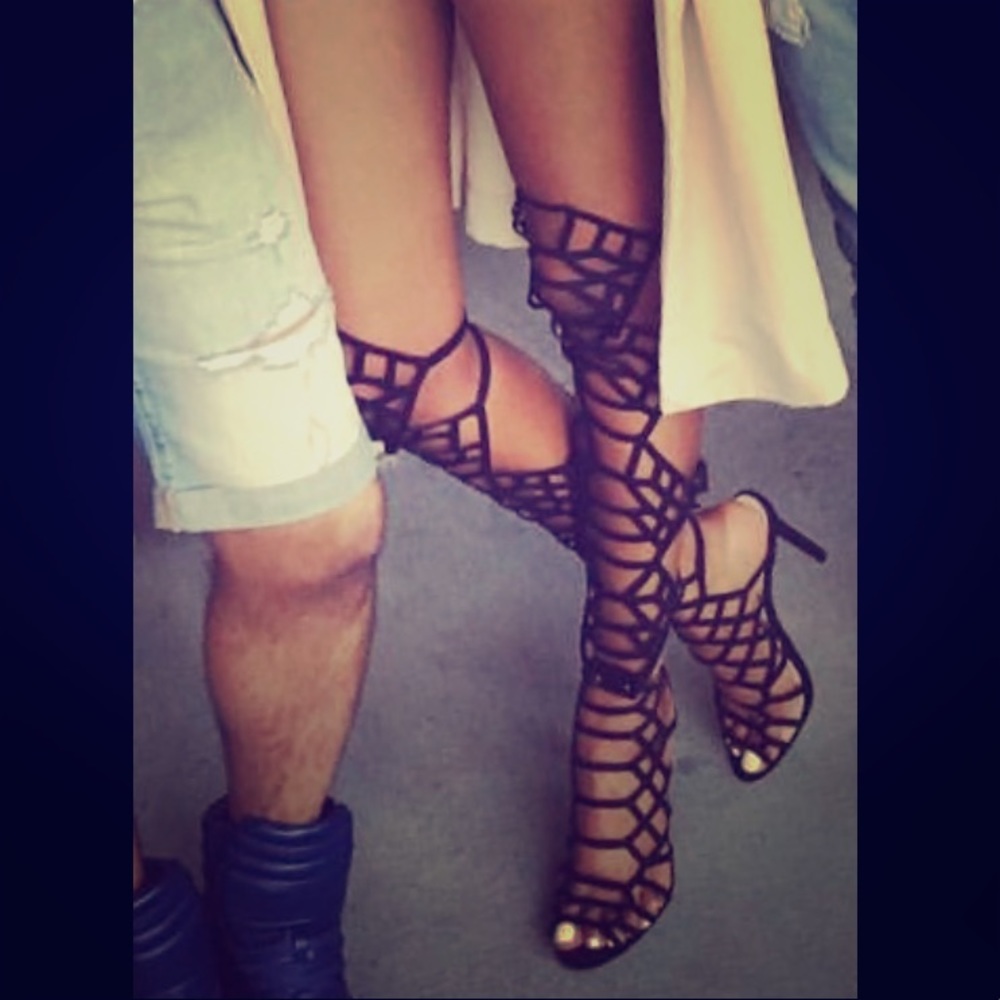 Gladiator Strappy Over-the-knee Stiletto Heels